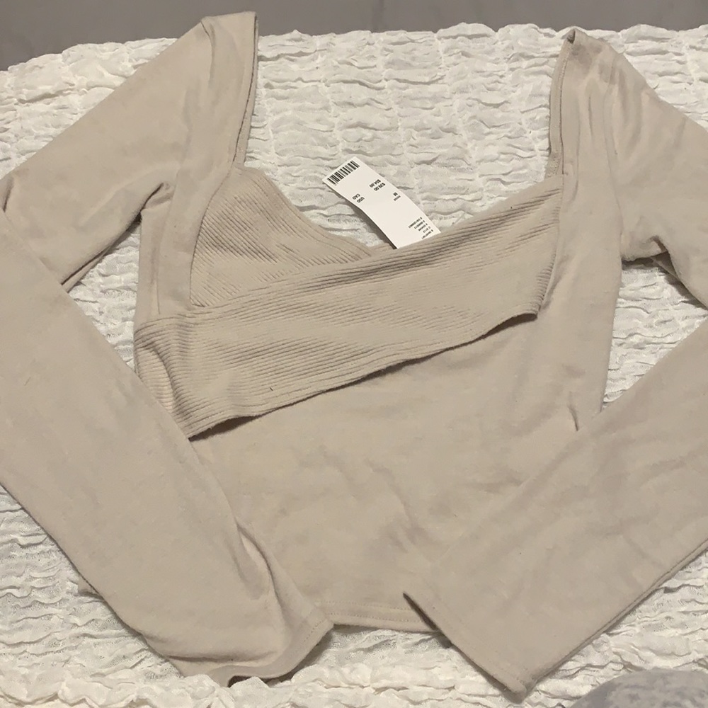Beige urban outfitters adorable crop sweater top